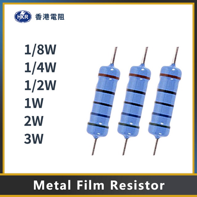 Tampa de ferro estanhado Resistor fixo de filme de metal cilíndrico 1W